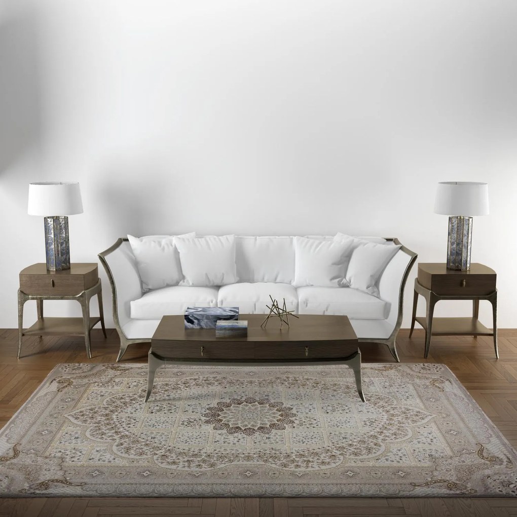 Dywan klasyczny Gold Ornament beżowo-złoty 240 cm x 330 cm