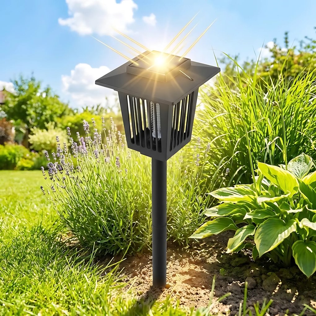 Lampa ogrodowa solarna LED owadobójcza J-22 Czarna
