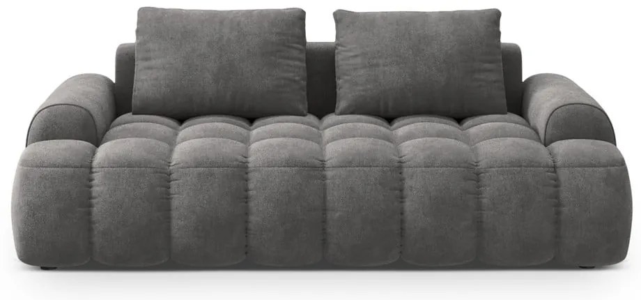 Szara aksamitna sofa 200 cm Linz – Cosmopolitan Design