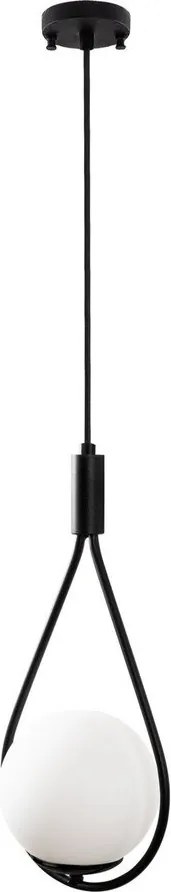 Czarna lampa wisząca ze szklanym kloszem Sessiz – Opviq lights