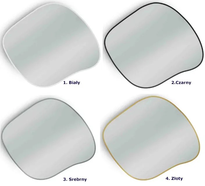 Nieregularne lustro w metalowej ramie 70x60 cm P2-P29