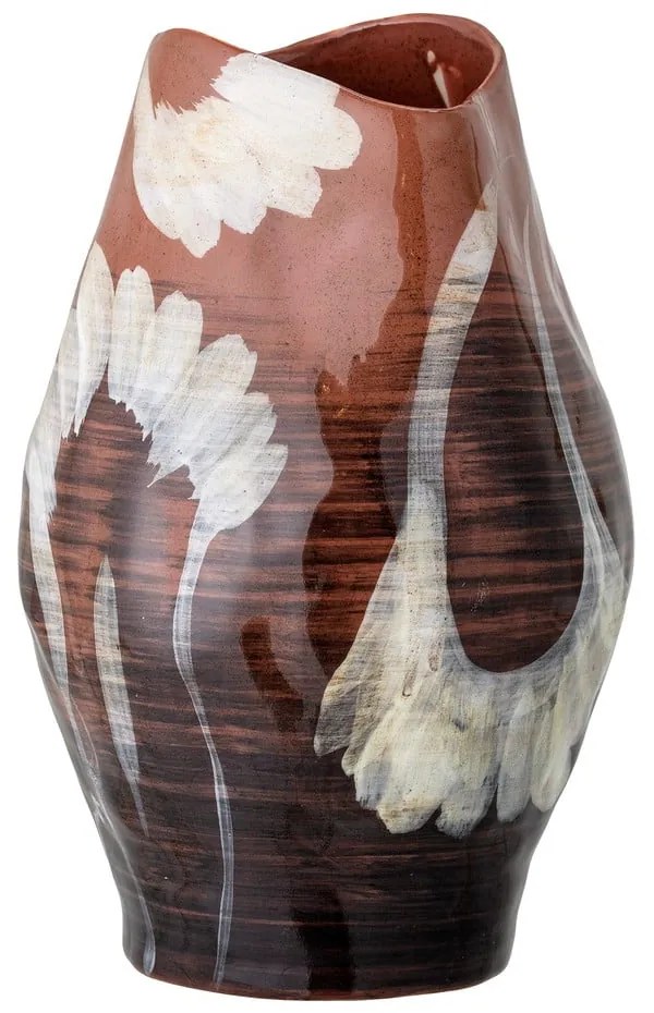 Brązowy kamionkowy ręcznie malowany wazon (wysokość 30 cm) Obsa – Bloomingville