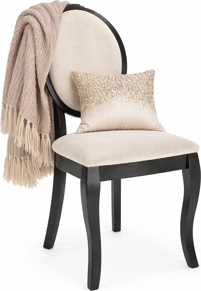 Beżowe stylowe krzesło drewniane G2-R71