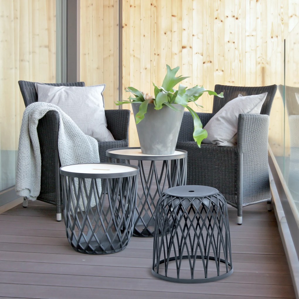 Zestaw 3 stolików z miejscem do przechowywania Uniqubo okrągły PROSPERPLAST