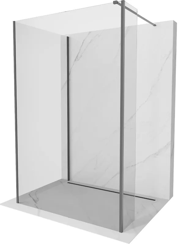 Mexen Kioto ścianka prysznicowa Walk-in 140 x 75 x 30 cm, transparent, gun metal - 800-140-075-221-95-00-030