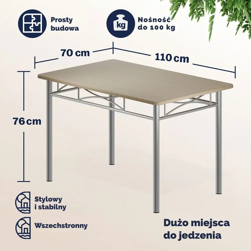Zestaw jadalniany PAUL, 5 części, dąb brązowy Jurhan