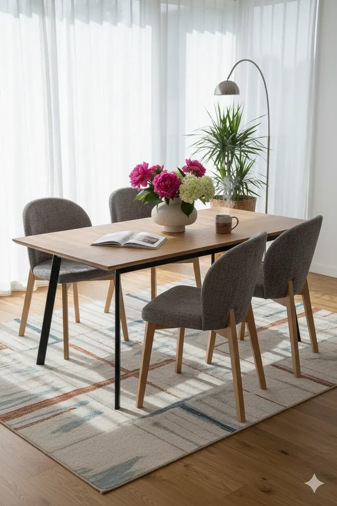 Szare drewniane krzesło tapicerowane H4-Z93