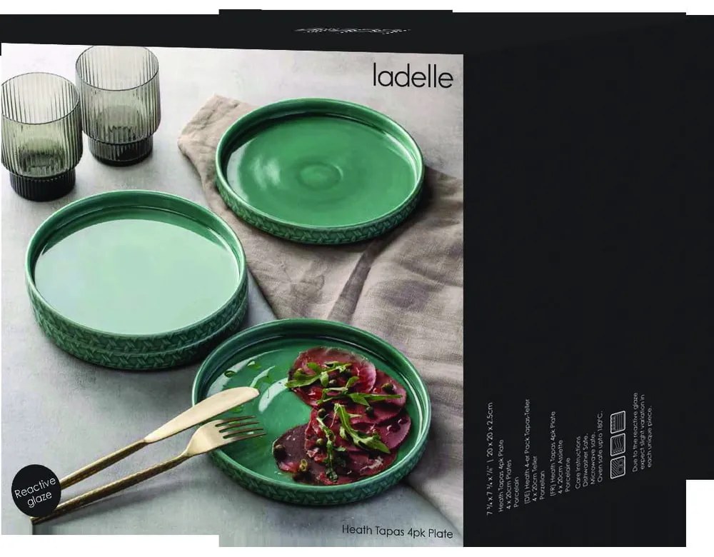 Turkusowe porcelanowe talerze zestaw 4 szt. deserowe ø 20 cm Heath Jade – Ladelle