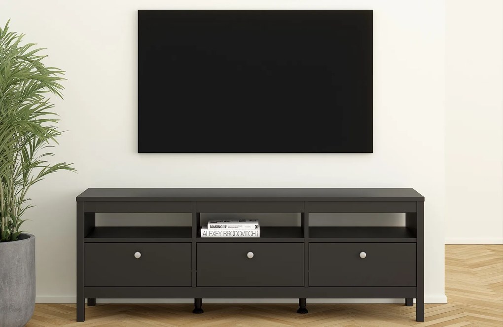 Szafka RTV z szufladami w kolorze czarny mat Madrid