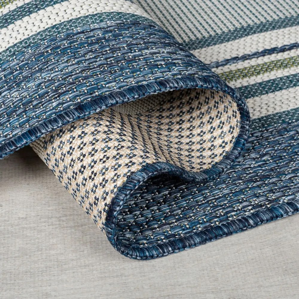 Zielononiebieski dywan odpowiedni na zewnątrz 200x290 cm Roma Stripe – Flair Rugs