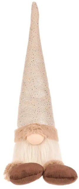 Dekoracja świąteczna Krasnal wiszące nogi, wys. 40 cm, beżowo-brązowy, 40 cm