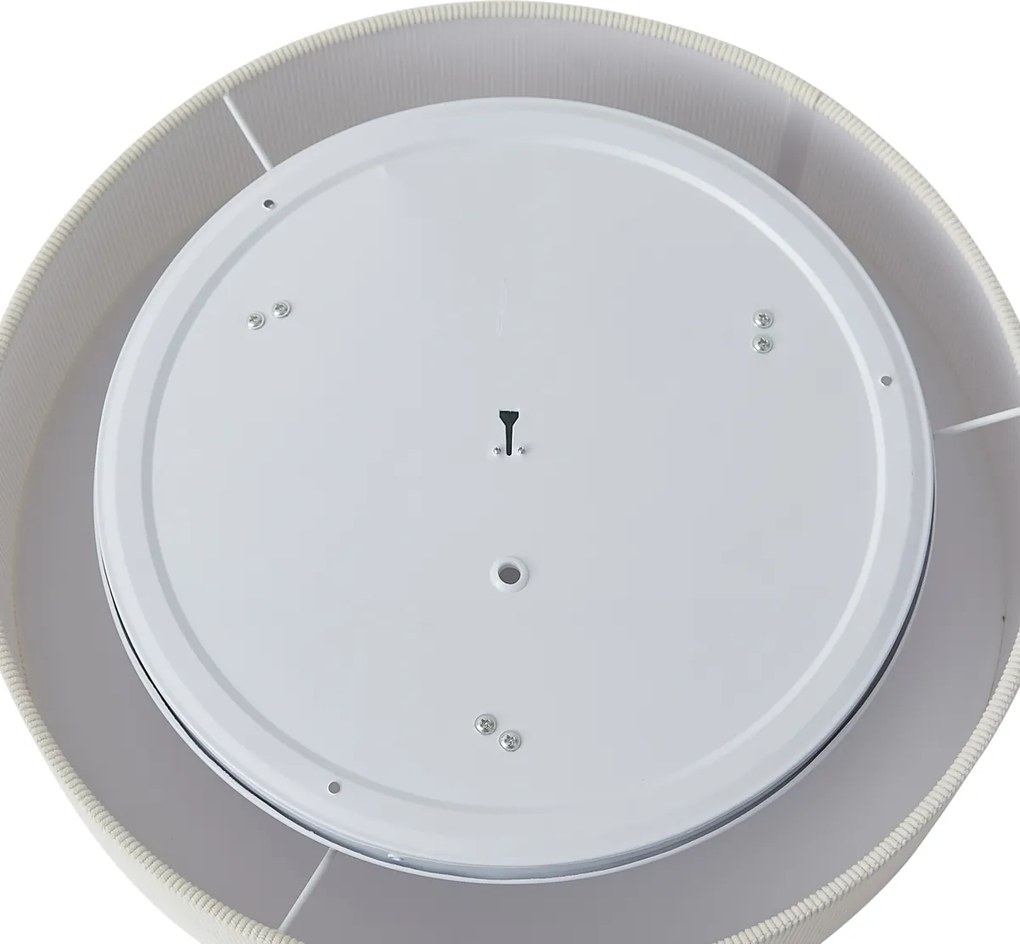 Nowoczesna lampa sufitowa biała z aksamitnym abażurem 46 cm 3-źródła światła - Luz