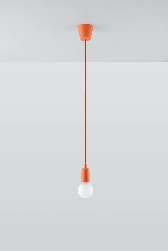Pomarańczowa lampa wisząca industrialna - 3X EX541 D6-M02