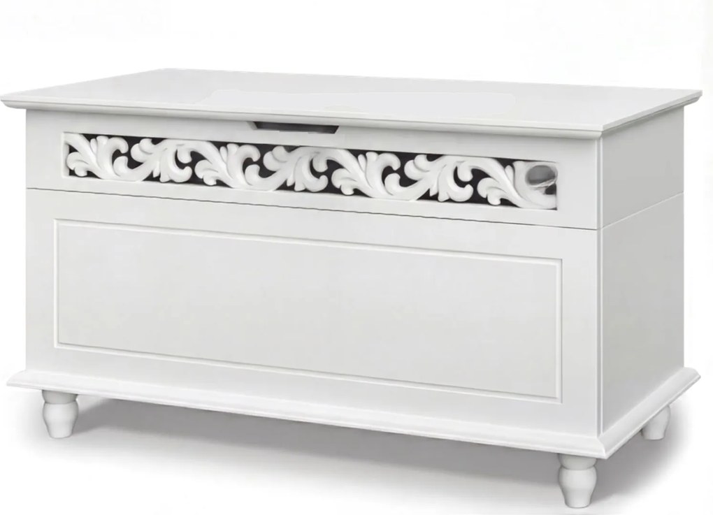 Skrzynia drewniana JERSEY, 80x40x48cm, biała Casaria