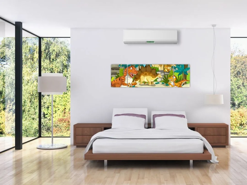 Obraz - Dinozaury (170x50 cm)