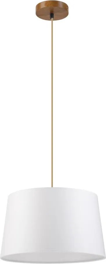 Lampa wisząca na przewodzie AIDA 1xE27/60W/230V śr. 35 cm dąb/brąz/biały