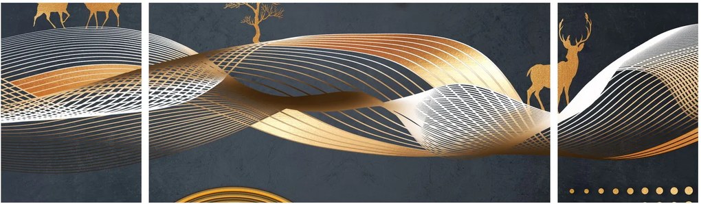 Obraz - Grafika z jeleniem (170x50 cm)