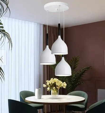 Lampa sufitowa metalowa klosz wisząca AT20-3SZ-Biała