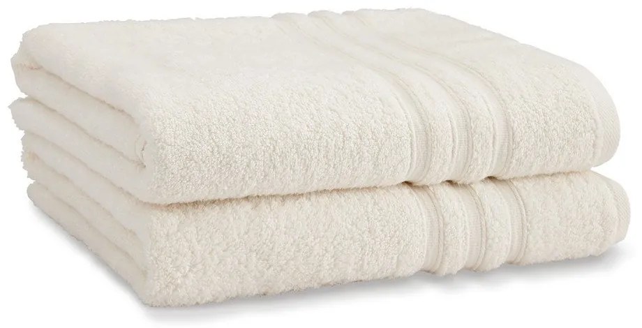 Kremowe bawełniane ręczniki kąpielowe zestaw 2 szt. frotte 90x140 cm Zero Twist – Catherine Lansfield