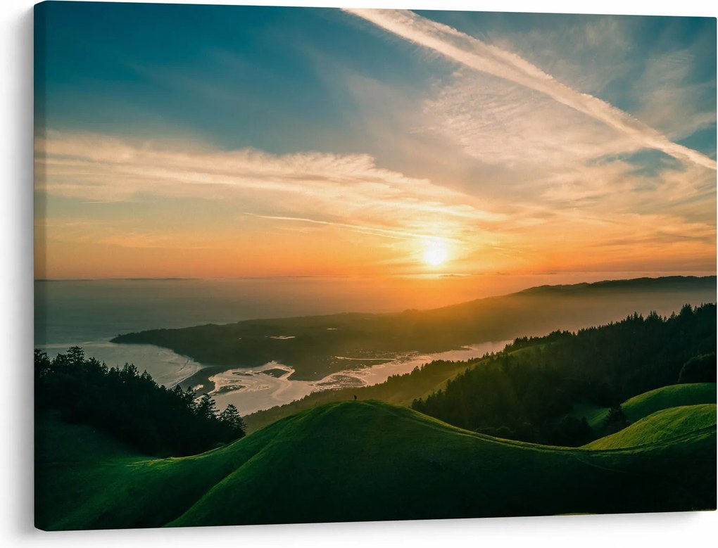 Obraz wschodu słońca nad morzem (70x50 cm)