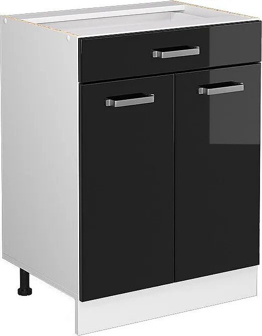 Szafka dolna do kuchni czarny wysoki połysk 60x46x81.6 r-line