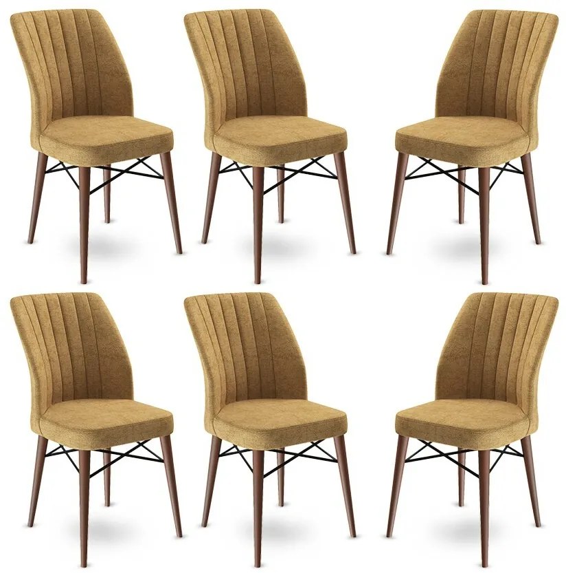 Zestaw krzeseł do jadalni Flex Cappuccino i Brown,6 szt.