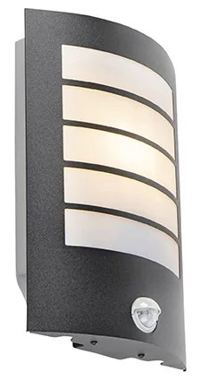 Lampa ścienna zewnętrzna czarna IP44 z czujnikiem ruchu - Miro