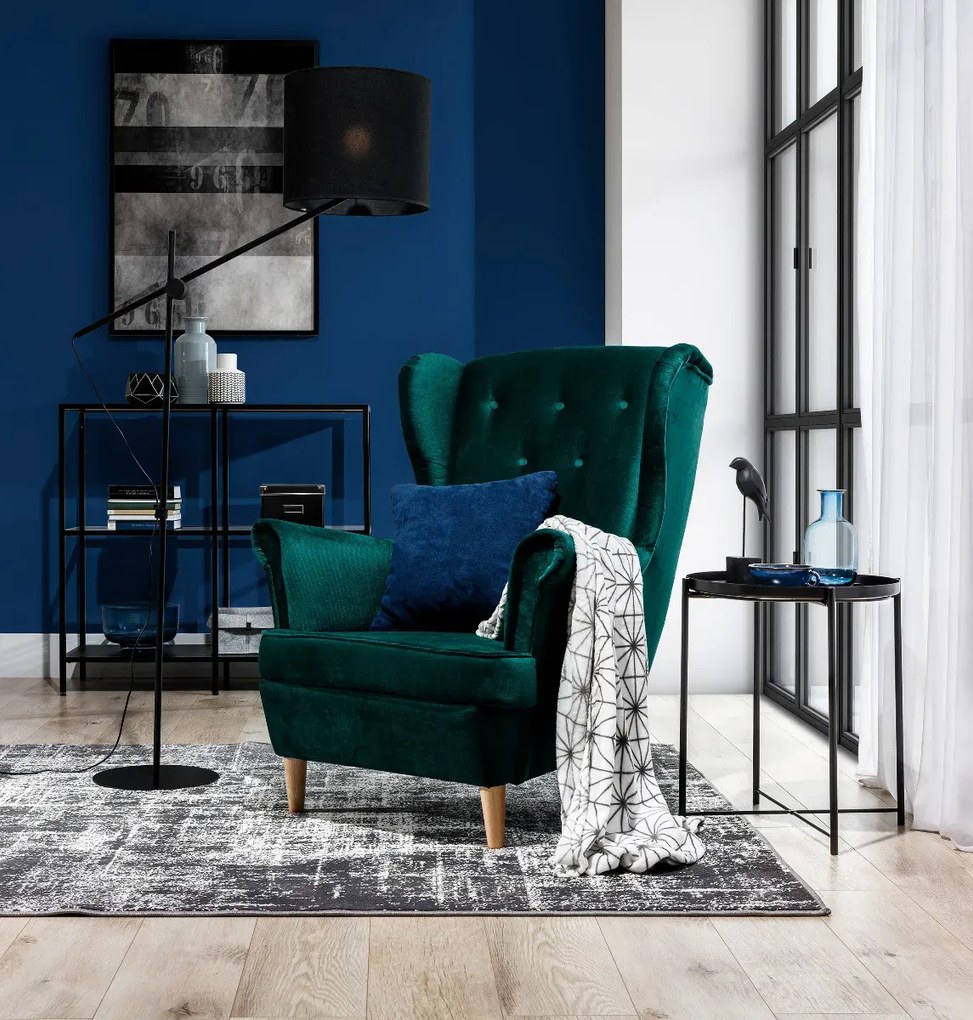 Fotel uszak AROS VELVET zielony ELTAP