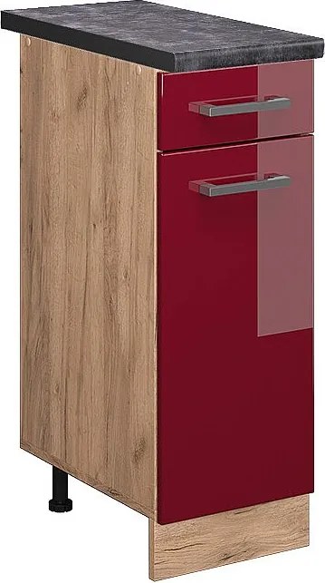 Szafka dolna do kuchni czerwony połysk 30x60x81.6 r-line