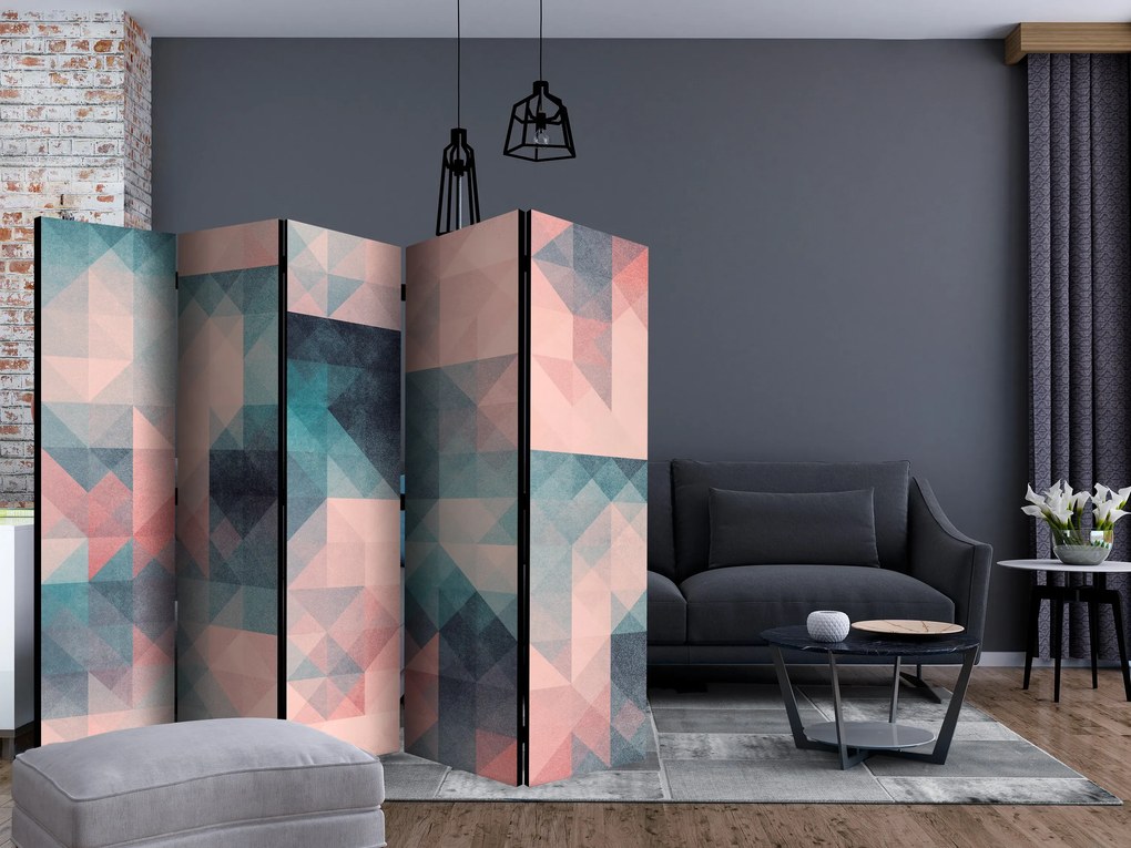 Parawan akustyczny Tła i desenie 225x172 cm 5-częściowy szary ARTGEIST B
