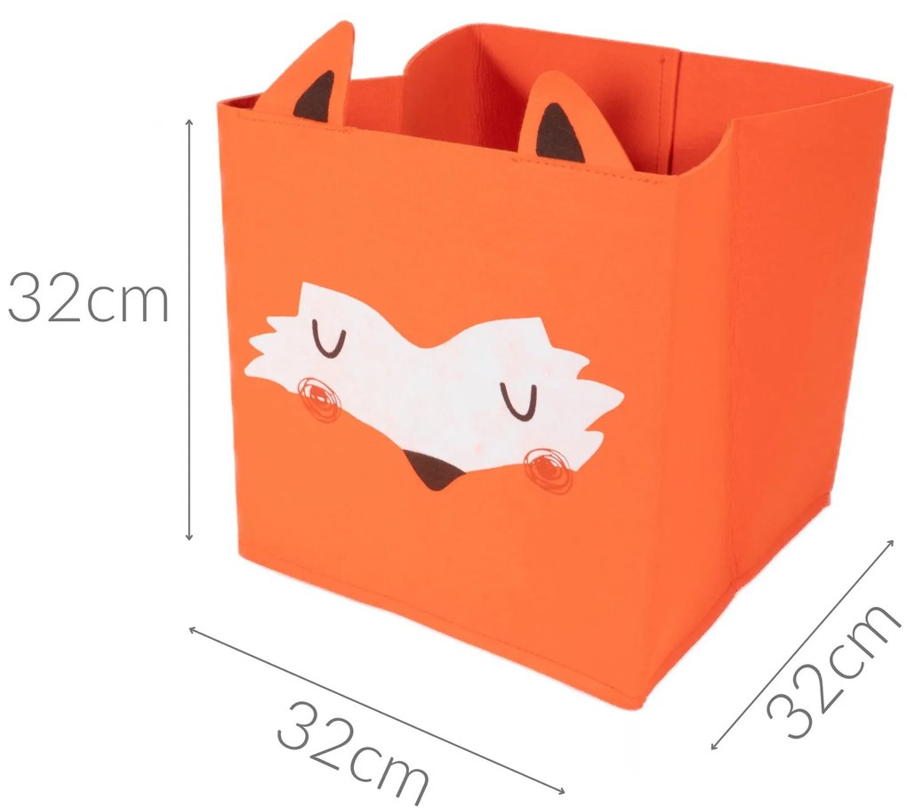 Pojemnik na zabawki składany FOREST FRIENDS, z uszkami, filcowy