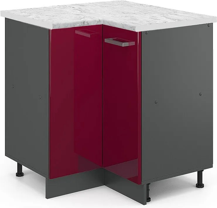 Szafka narożna czerwony połysk 75.6x60x81.6 r-line