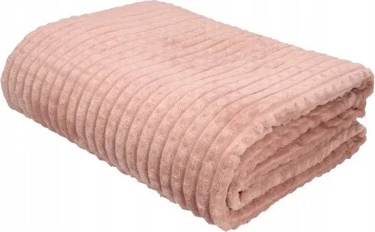 Koc w Kostkę 200x220cm Miękki pastelowy róż Przytulny do Salonu i Sypialni