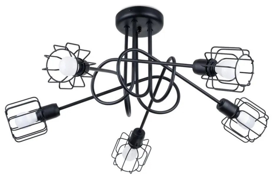 Sollux SL.1119 - Lampa sufitowa BELUCI 5xE14/40W/230V czarna