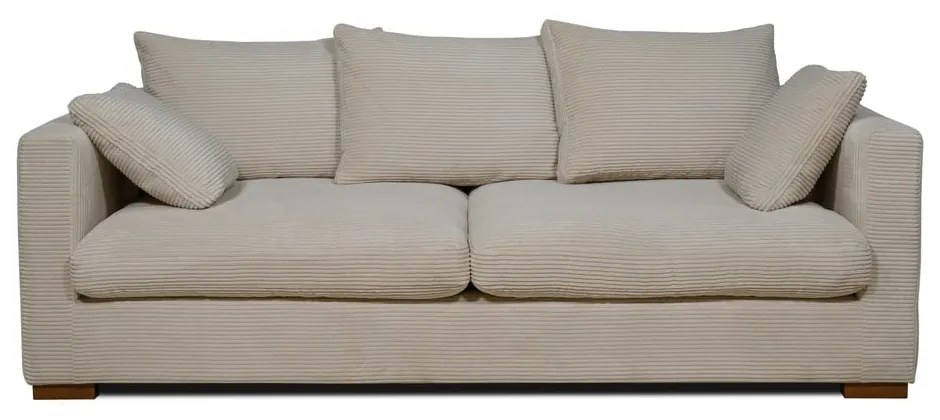 Beżowa sztruksowa sofa 220 cm Comfy – Scandic