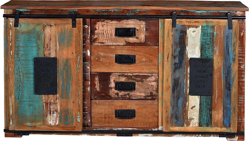 BANGKOK – Ekskluzywny bufet z wielokolorowego drewna pochodzącego z recyklingu