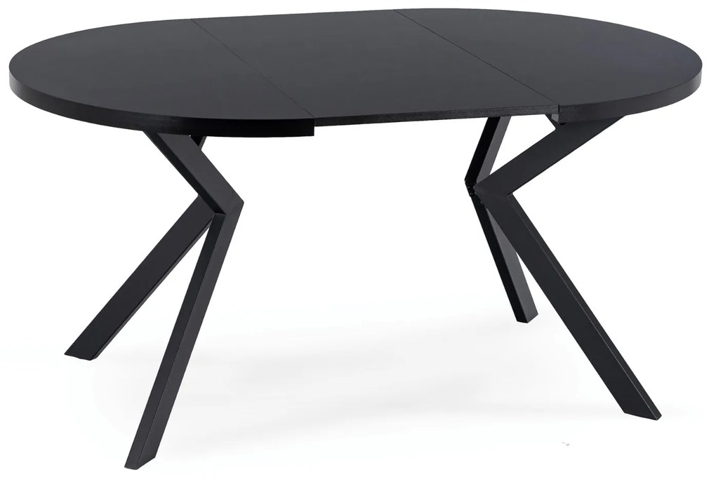 Stół Okrągły Rozkładany LUKAS 100-250 cm Czarny Nowoczesny Loft