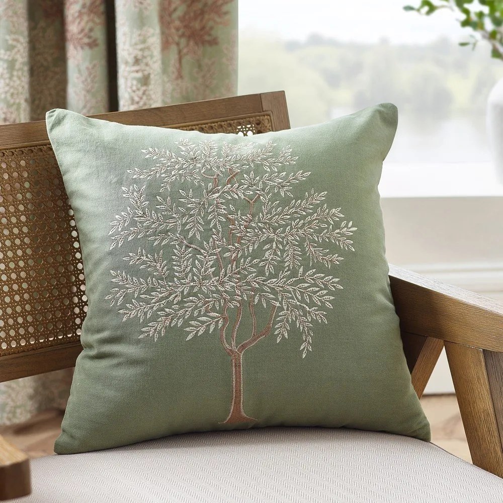 Bawełniana poduszka dekoracyjna 45x45 cm Woodland Trees Embroidered – Catherine Lansfield