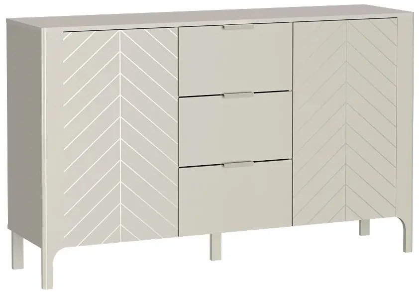 Elegancka komoda w jodełkę w kolorze kaszmir- Sageri 3X