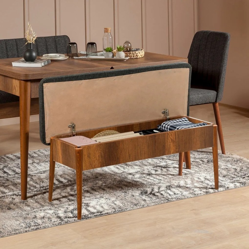 Ławka Vina Anthracite and Walnut
