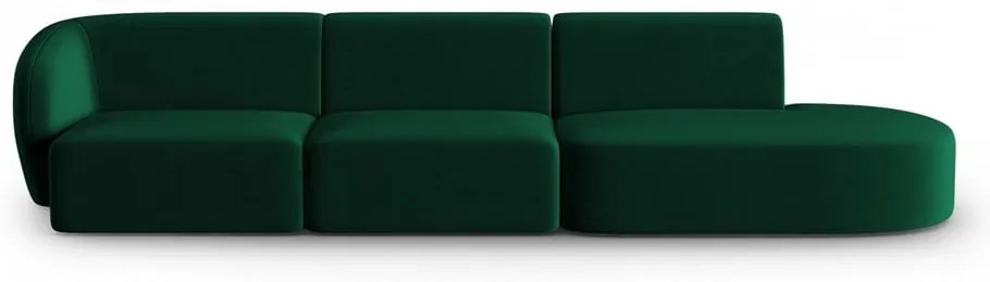 Zielona aksamitna sofa lewostronna 311 cm Paolo – Milo Casa