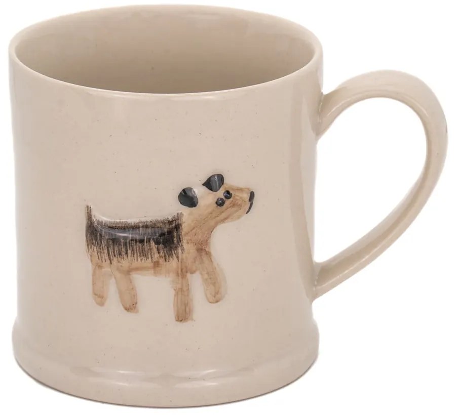 Beżowy kamionkowy kubek 225 ml Dog – Sass &amp; Belle