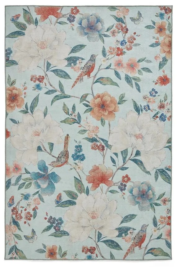 Niebieski dywan odpowiedni do prania 122x170 cm Pipa Floral – Catherine Lansfield