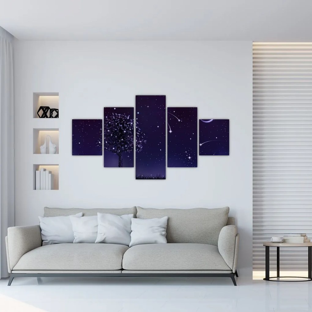 Obraz - Noc uchwycona przez ilustrację (125x70 cm)