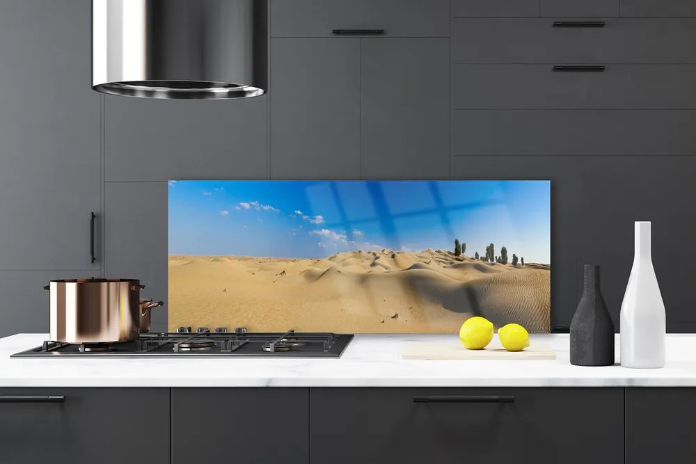 Szkło do Kuchni na Ścianę Wydmy Pustynne O Zachodzie