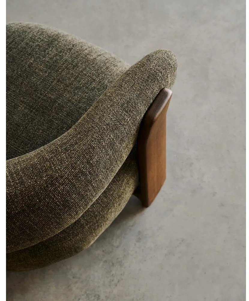 Zielony fotel z tkaniny szenilowej Granite – Kave Home
