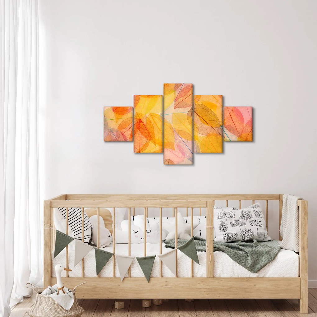 Obraz - Tło z jesiennych liści (125x70 cm)