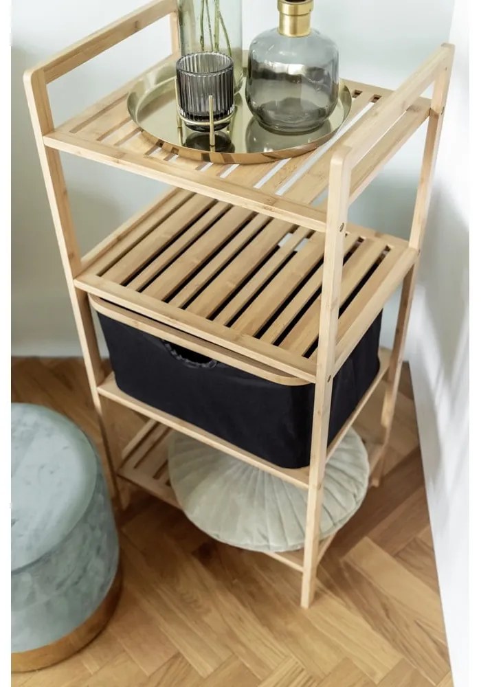 Czarno-naturalny bambusowy regał łazienkowy 44x93,5 cm Ecori – Wenko