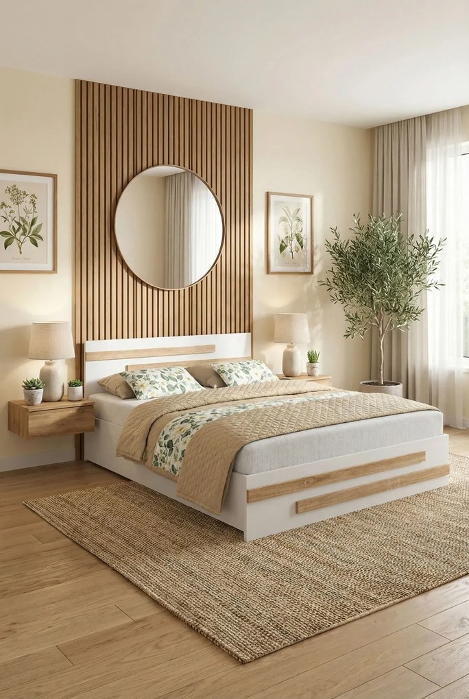 Białe Łóżko Z Pojemnikiem I Materacem 120X200 Cm Z4-Z60