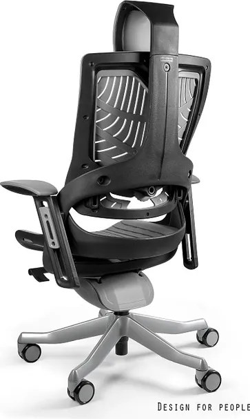 Fotel ergonomiczny Wau 2, Czarny Elastomer, zgodny z normą BHP